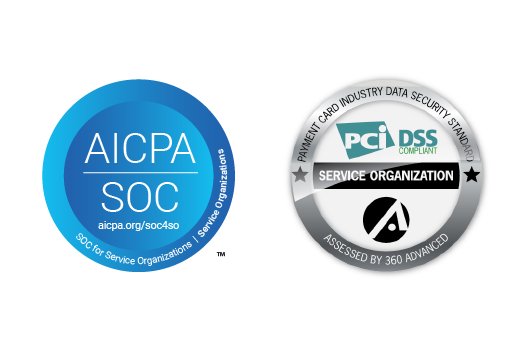 AICPA SOC and PCI DSS badges.